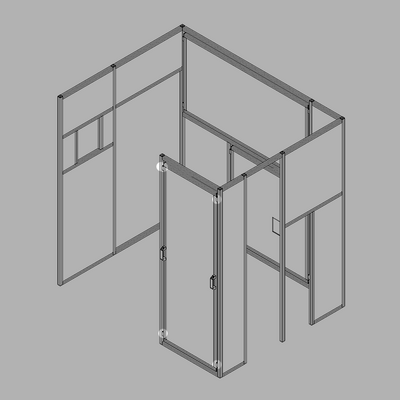 41-410-3 MODULAR SOLUTIONS GUARD CONNECTION FOR REMOVABLE PANEL 36MMX30MMX15MM WITH HARDWARE AND PIVOT PIN